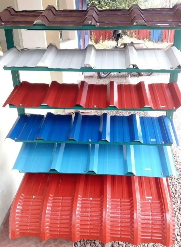 Dumuzas roofing sheets displayed in a range of colours